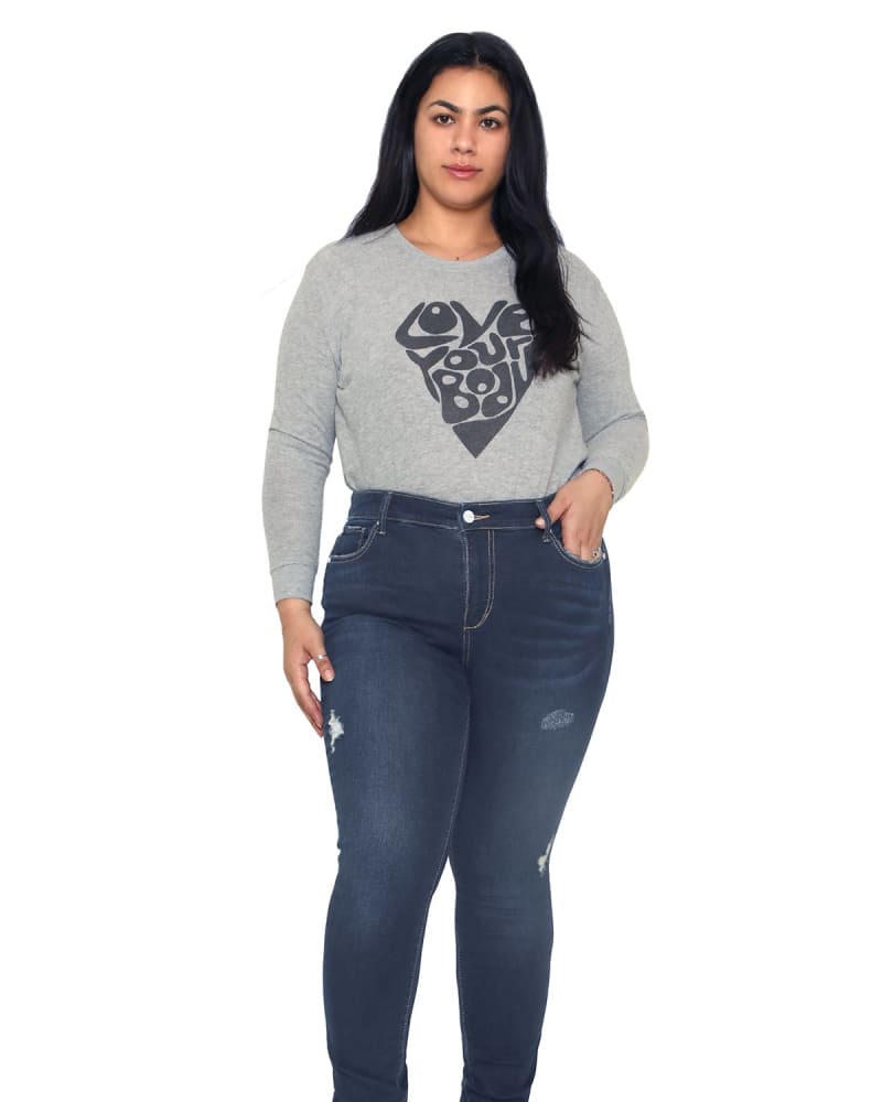 Front of a model wearing a size 18 High Rise Skinny - Camryn in CAMRYN by Slink Jeans. | dia_product_style_image_id:309499